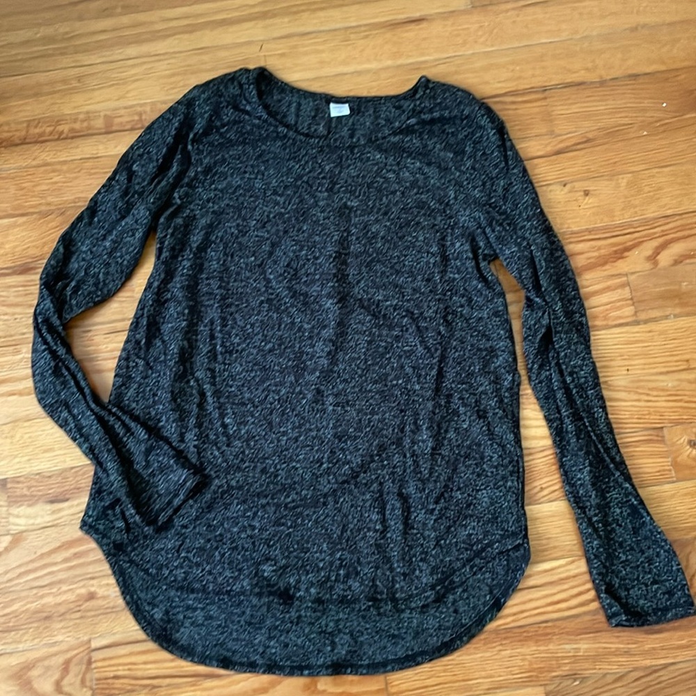 Heather black plush long sleeve